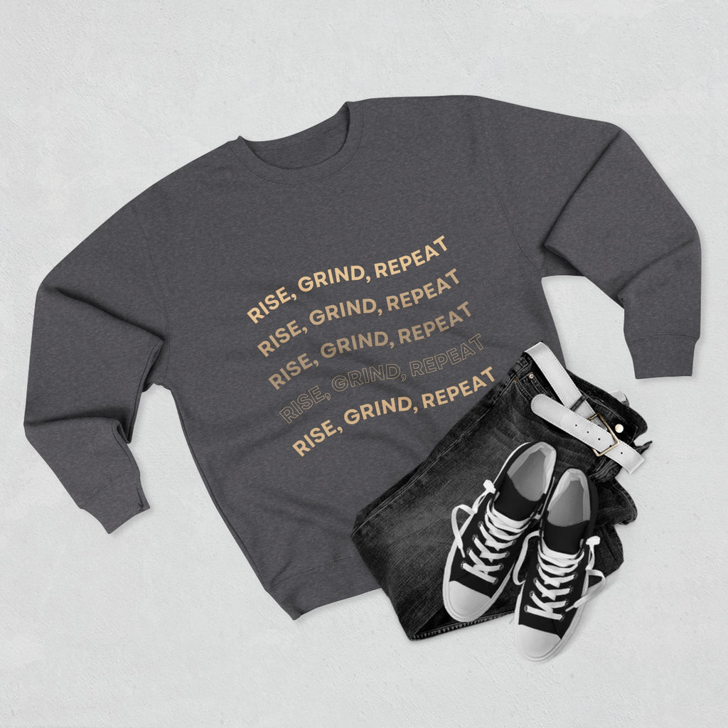 Rise, Grind, Repeat Sweatshirt | Cozy Motivational Crewneck | Perfect for Gym Lovers, Athletes, Gift for Friends, Casual Wear