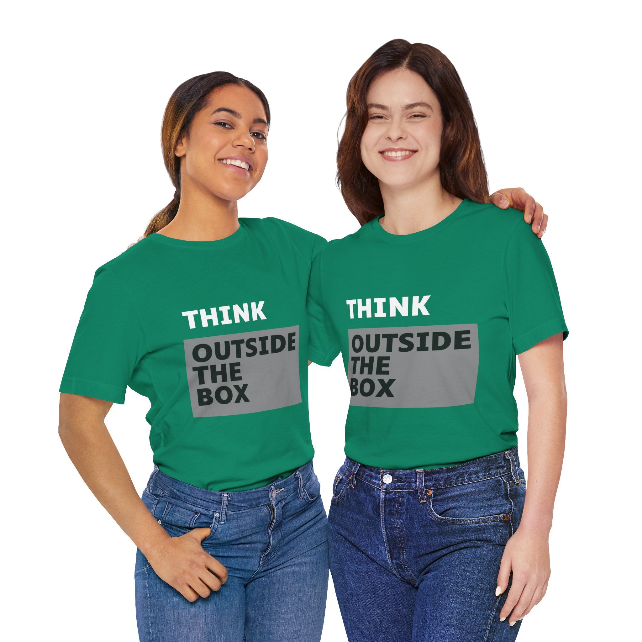 Think Outside the Box Unisex Tee, Short Sleeve T-shirt, Unique Design Shirt, Creative Tee, Unisex Graphic Tee