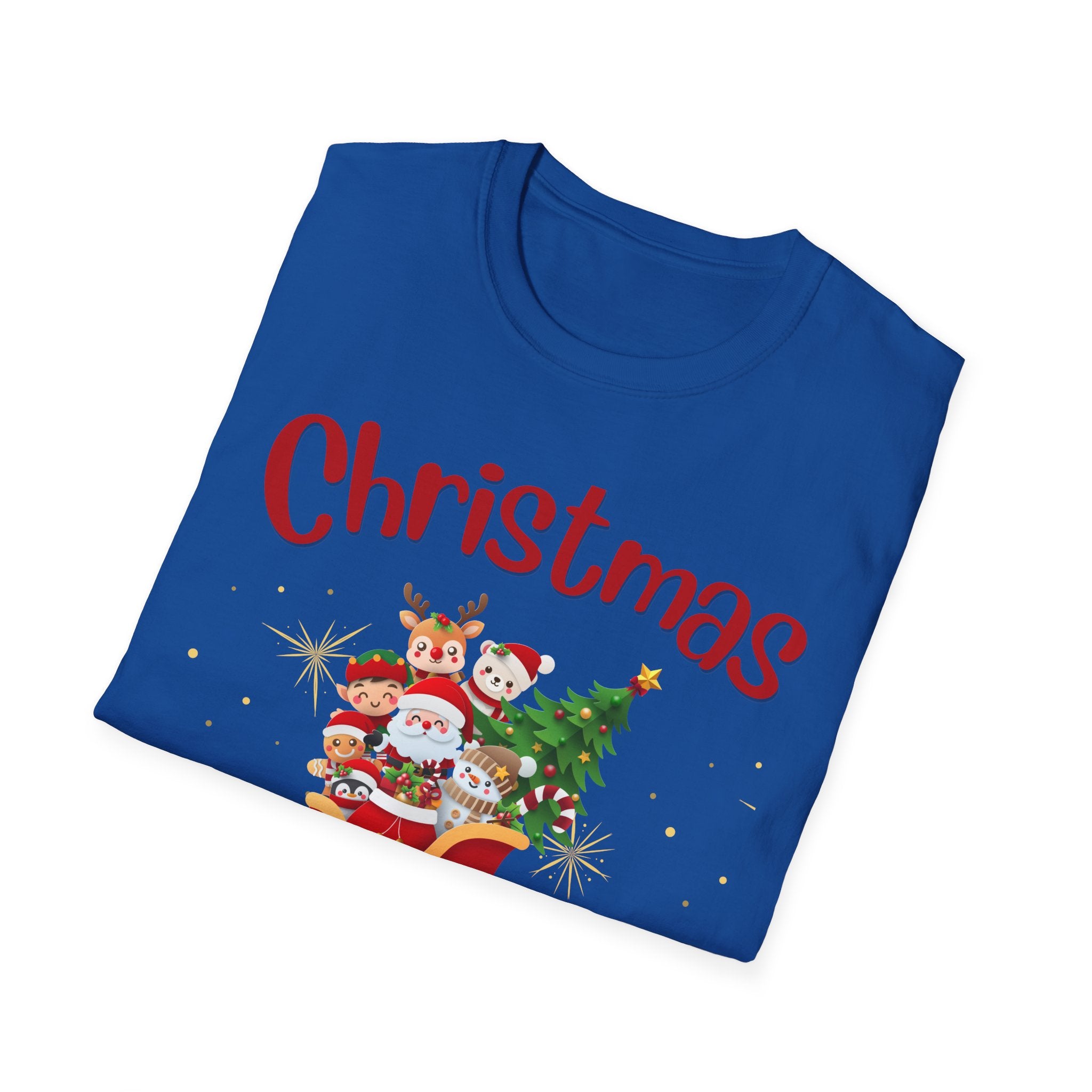 Christmas Themed Unisex Softstyle T-Shirt, Holiday Apparel, Festive Tee, Christmas Gift, Family Gatherings, Ugly Sweater Alternative