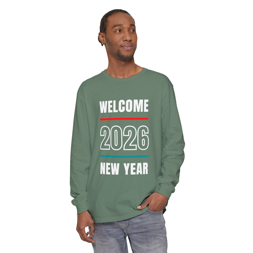 2026 New Year Long Sleeve T-Shirt | Unisex Cotton Tee for Celebration, Holiday Gift, Festive Apparel, Casual Wear