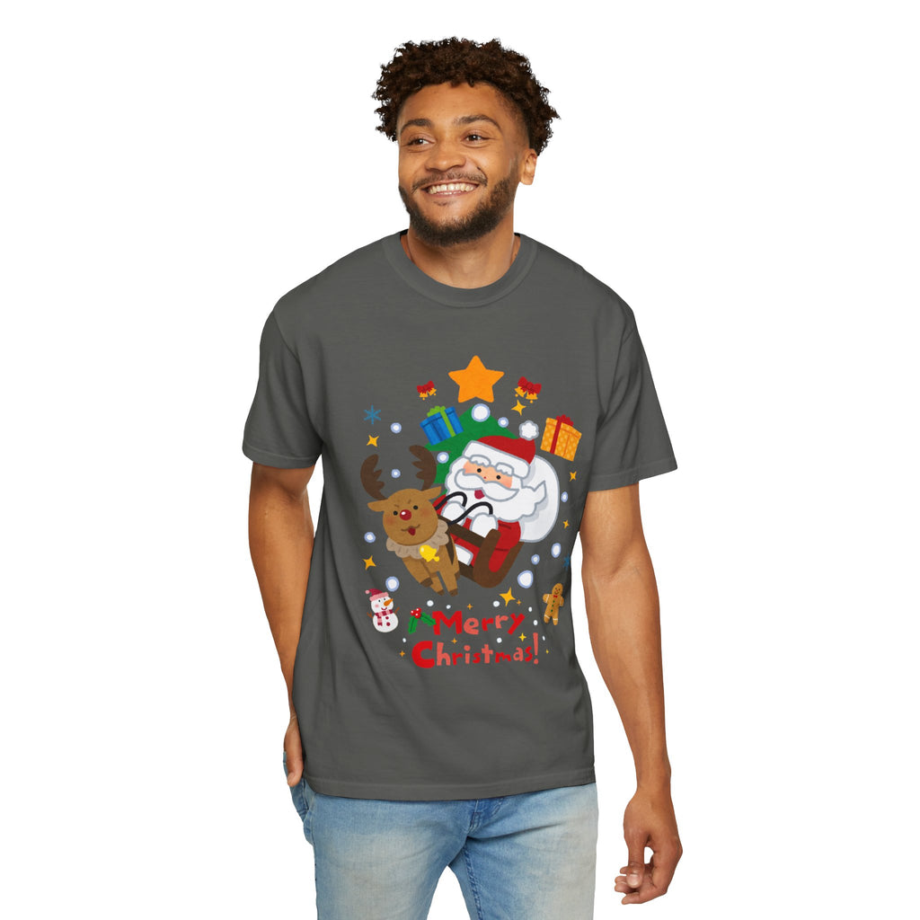 Festive Santa T-Shirt | Christmas Tee, Unisex Holiday Shirt, Merry Christmas Gift, Cute Design for Kids & Adults