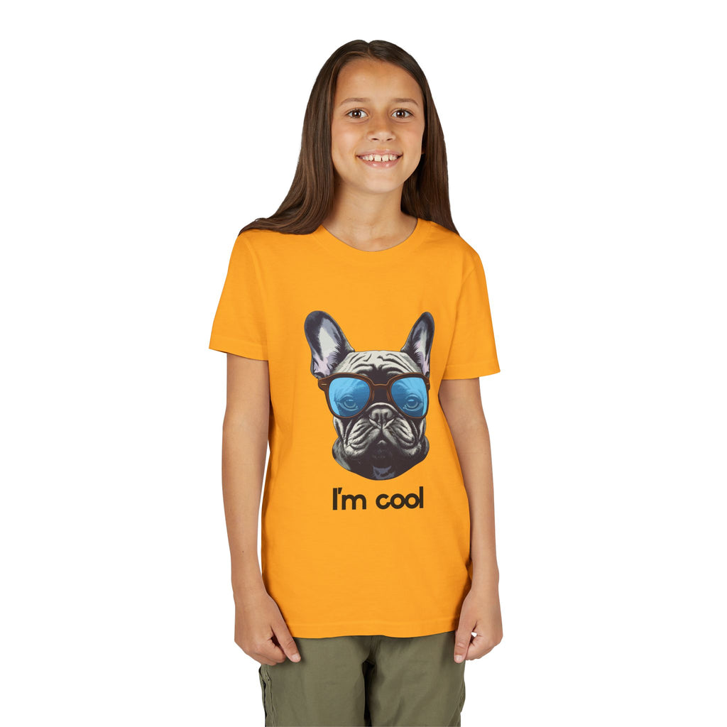 Cool French Bulldog Youth Tee - Fun Gift for Kids, Summer Wear, Pet Lovers, Birthday Present, Casual Style