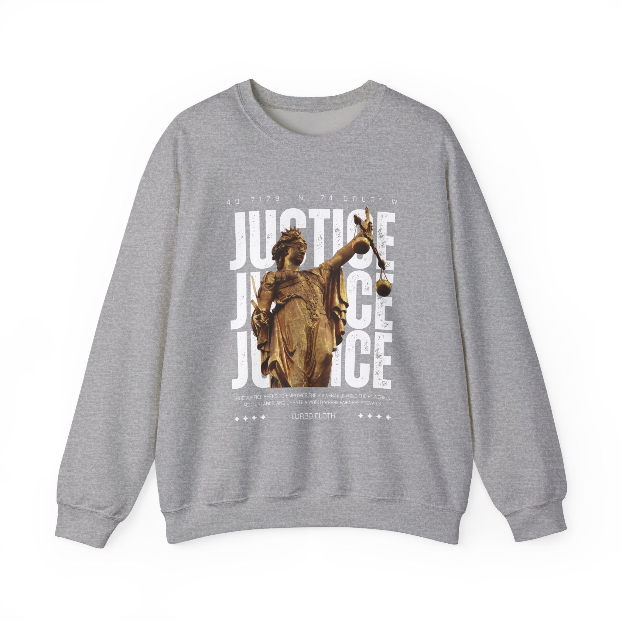 Justice-Themed Unisex Crewneck Sweatshirt | Statement Apparel for Activists, Social Justice, Casual Wear, Gifts, and Awareness