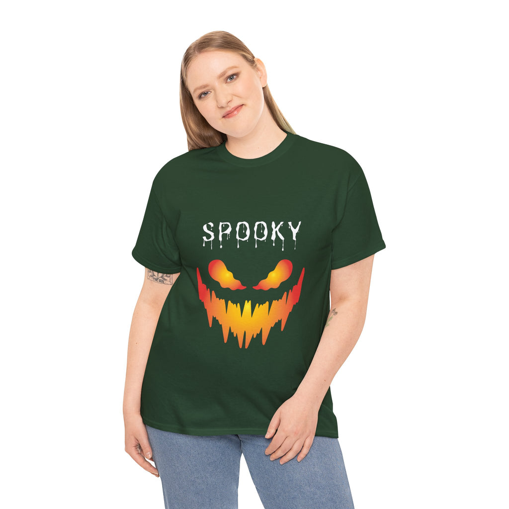 Spooky Unisex Heavy Cotton Tee - Halloween Shirt, Goth Fashion, Casual Wear, Festival Tee, Gift for Horror Fans