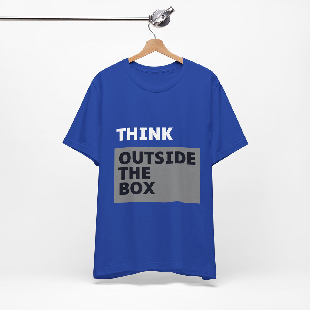 Think Outside the Box Unisex Tee, Short Sleeve T-shirt, Unique Design Shirt, Creative Tee, Unisex Graphic Tee