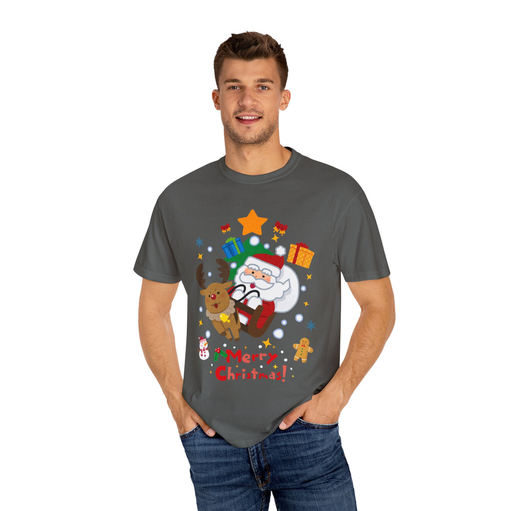 Festive Santa T-Shirt | Christmas Tee, Unisex Holiday Shirt, Merry Christmas Gift, Cute Design for Kids & Adults
