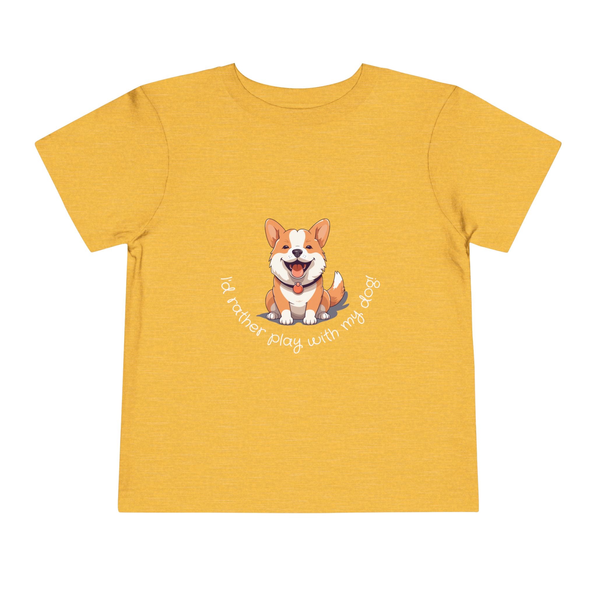 Cute Dog Lover Toddler Tee, I'd Rather Play with My Dog, Perfect for Dog Lovers, Birthday, Gift for Kids, Everyday Wear