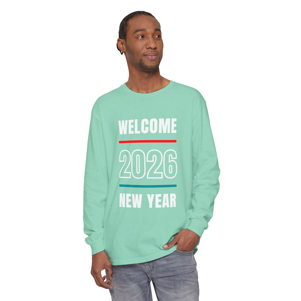 2026 New Year Long Sleeve T-Shirt | Unisex Cotton Tee for Celebration, Holiday Gift, Festive Apparel, Casual Wear