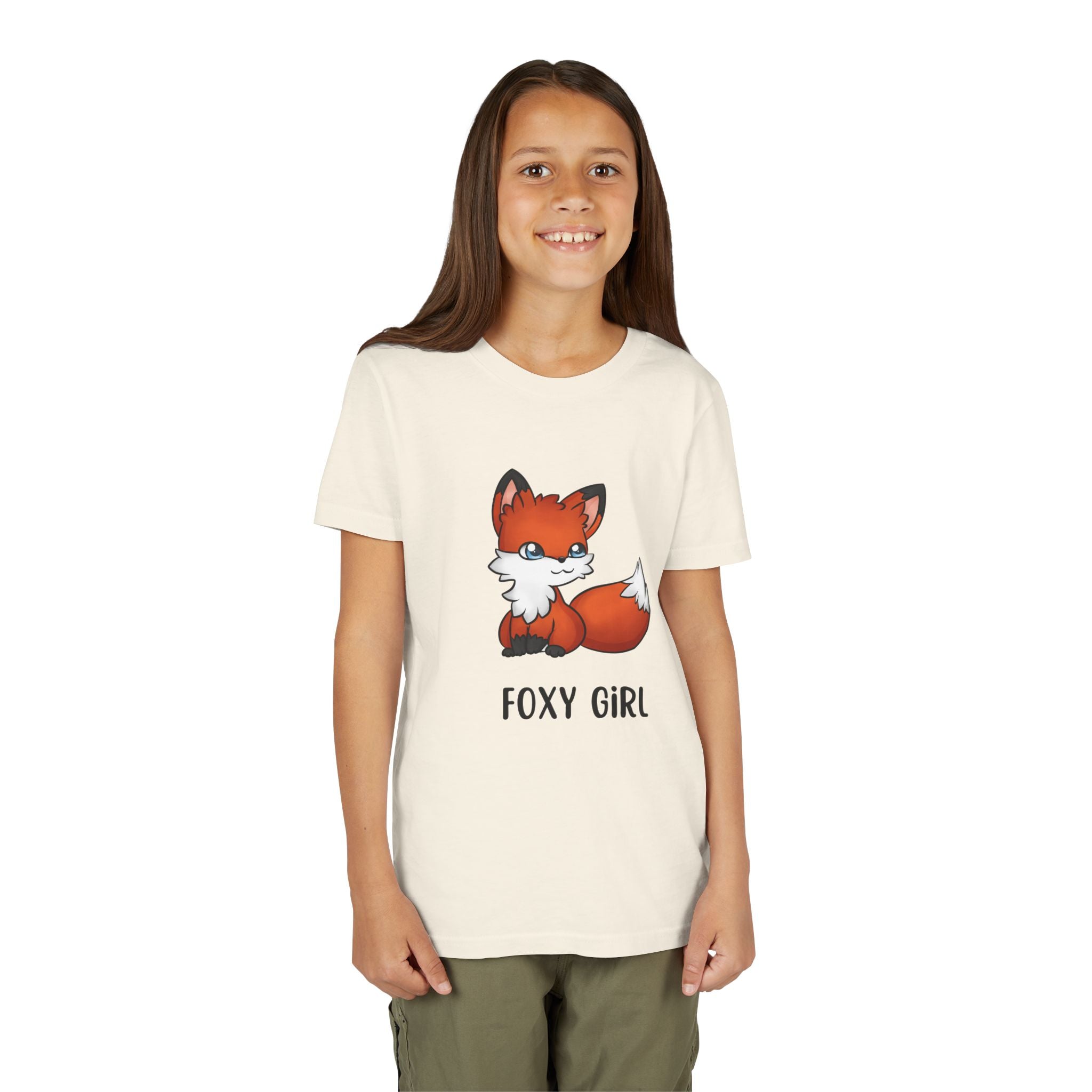 Foxy Girl Youth Tee, Cute Animal Shirt, Kids' Graphic Tee, Fun Fashion, Birthday Gift, Playful Style