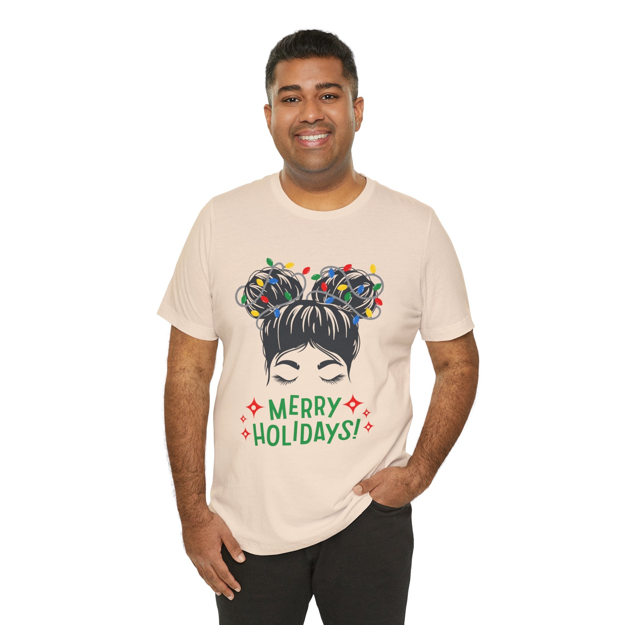 Festive Holiday Tee - Merry Holidays Graphic, Unisex Jersey Short Sleeve Shirt, Christmas Apparel, Seasonal Gift, Cozy Vibes