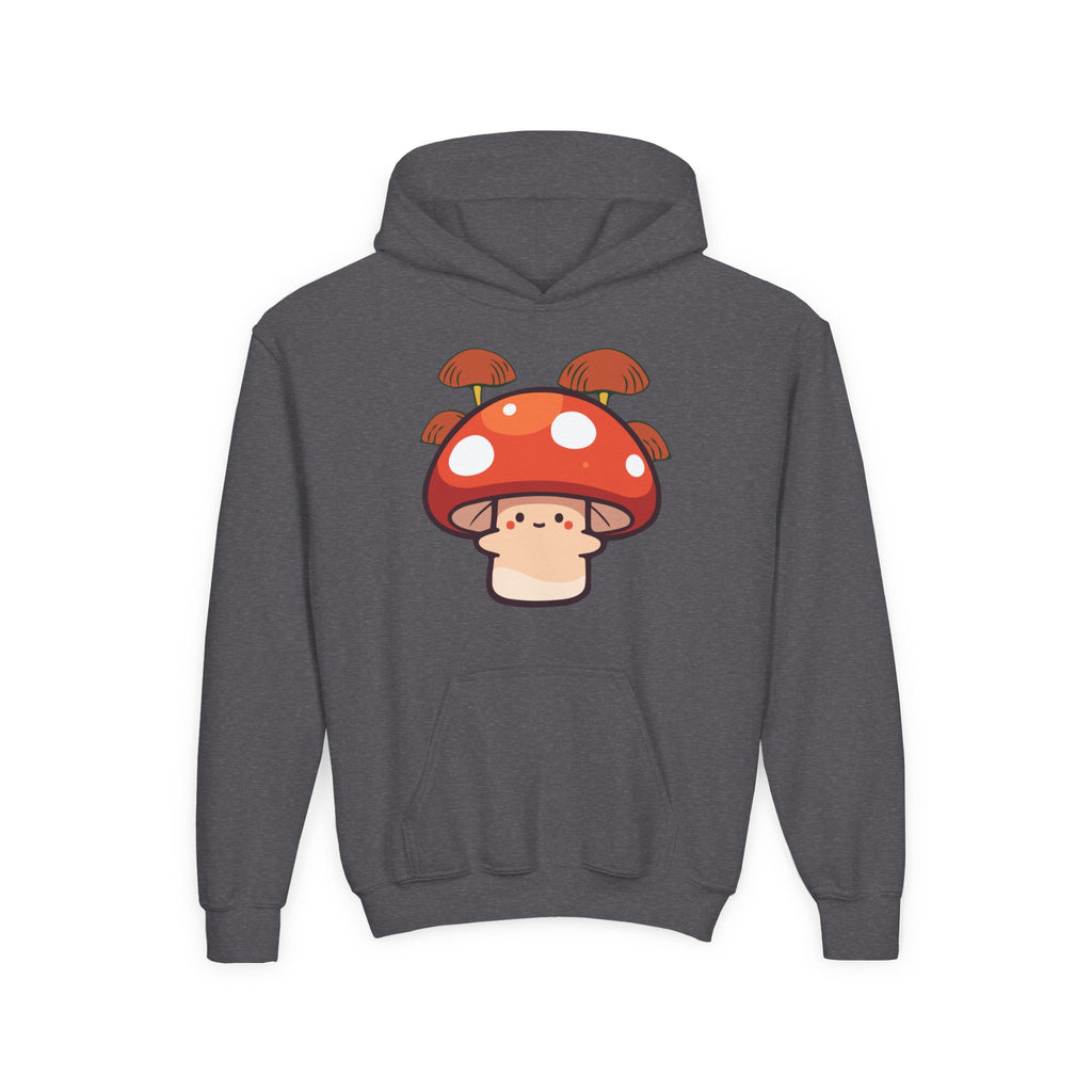 Cute Mushroom Youth Hoodie, Cozy Mushroom Sweatshirt for Kids, Perfect for Fall, Gifts for Young Nature Lovers, Fun Casual Wear