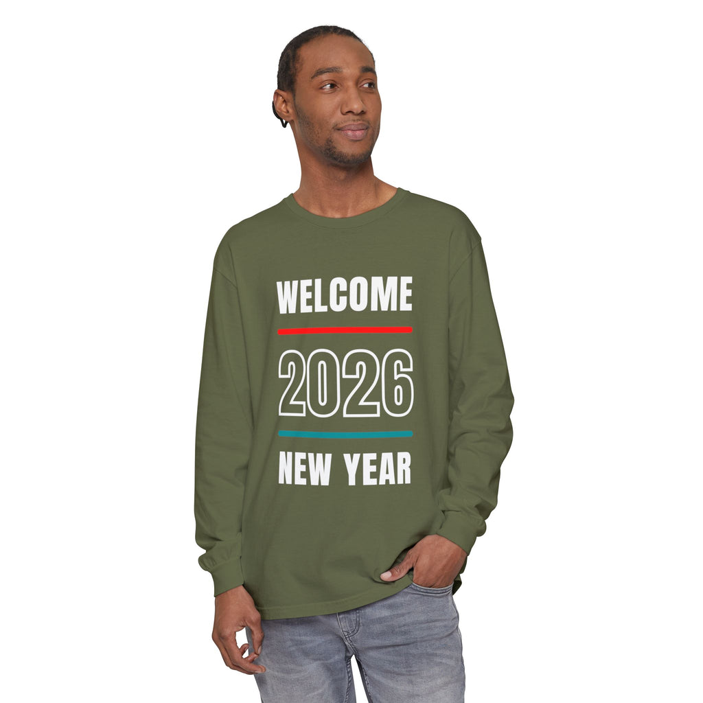 2026 New Year Long Sleeve T-Shirt | Unisex Cotton Tee for Celebration, Holiday Gift, Festive Apparel, Casual Wear