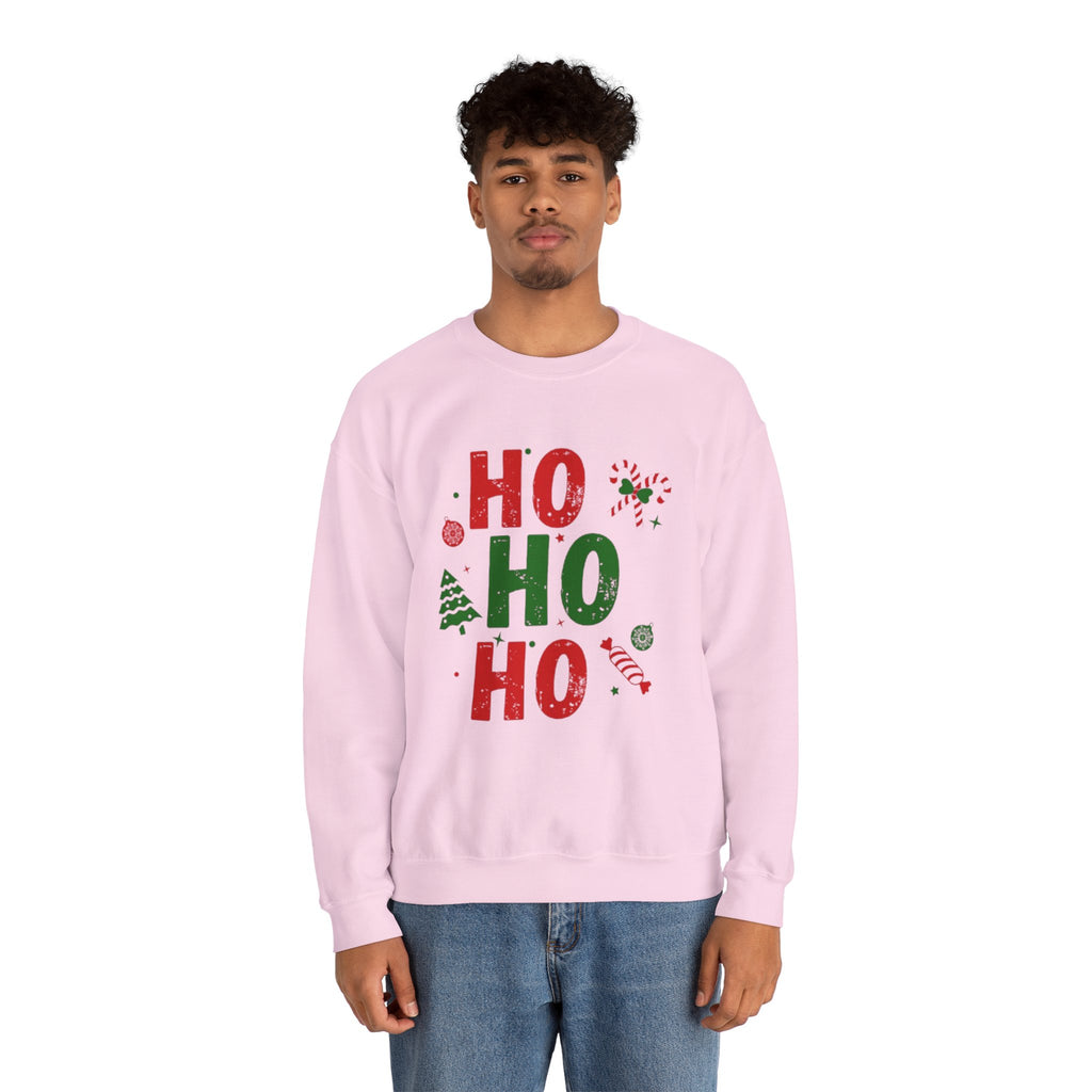 Festive Ho Ho Ho Sweatshirt for Holiday Cheer, Christmas Gift, Cozy Winter Apparel, Family Gatherings, Unisex Holiday Sweatshirt