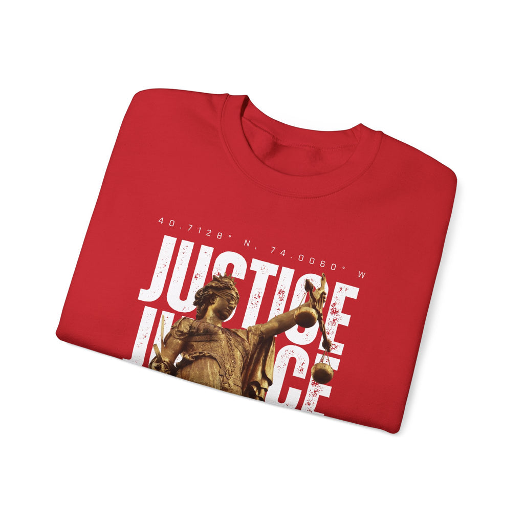 Justice-Themed Unisex Crewneck Sweatshirt | Statement Apparel for Activists, Social Justice, Casual Wear, Gifts, and Awareness