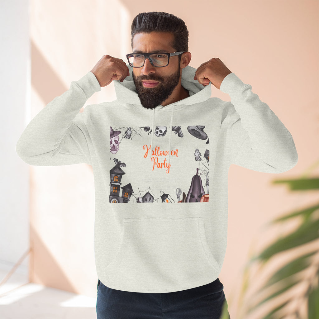 Halloween Party Fleece Hoodie, Cozy Halloween Sweatshirt, Perfect for Fall Celebrations, Great Gift for Autumn Lovers, Spooky Vibes Hoodie