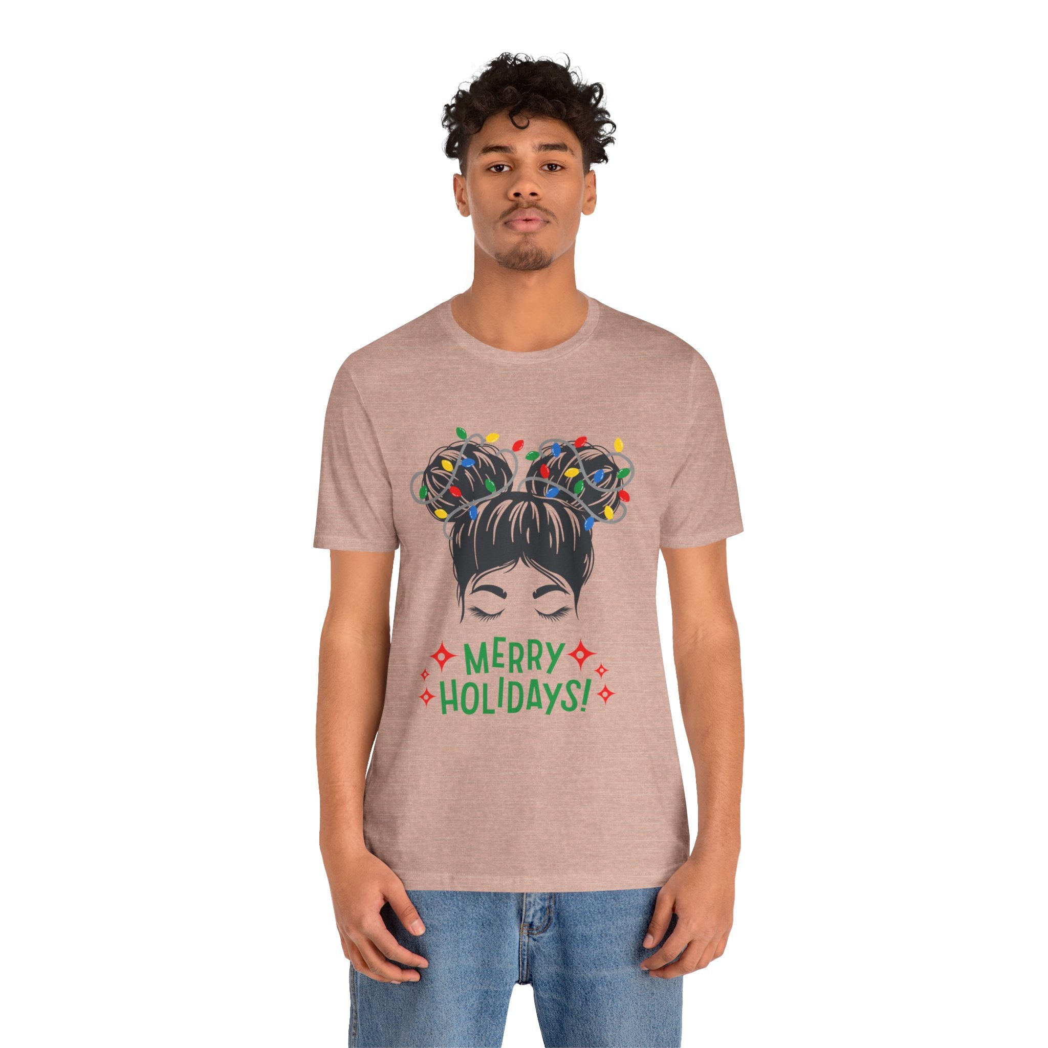 Festive Holiday Tee - Merry Holidays Graphic, Unisex Jersey Short Sleeve Shirt, Christmas Apparel, Seasonal Gift, Cozy Vibes