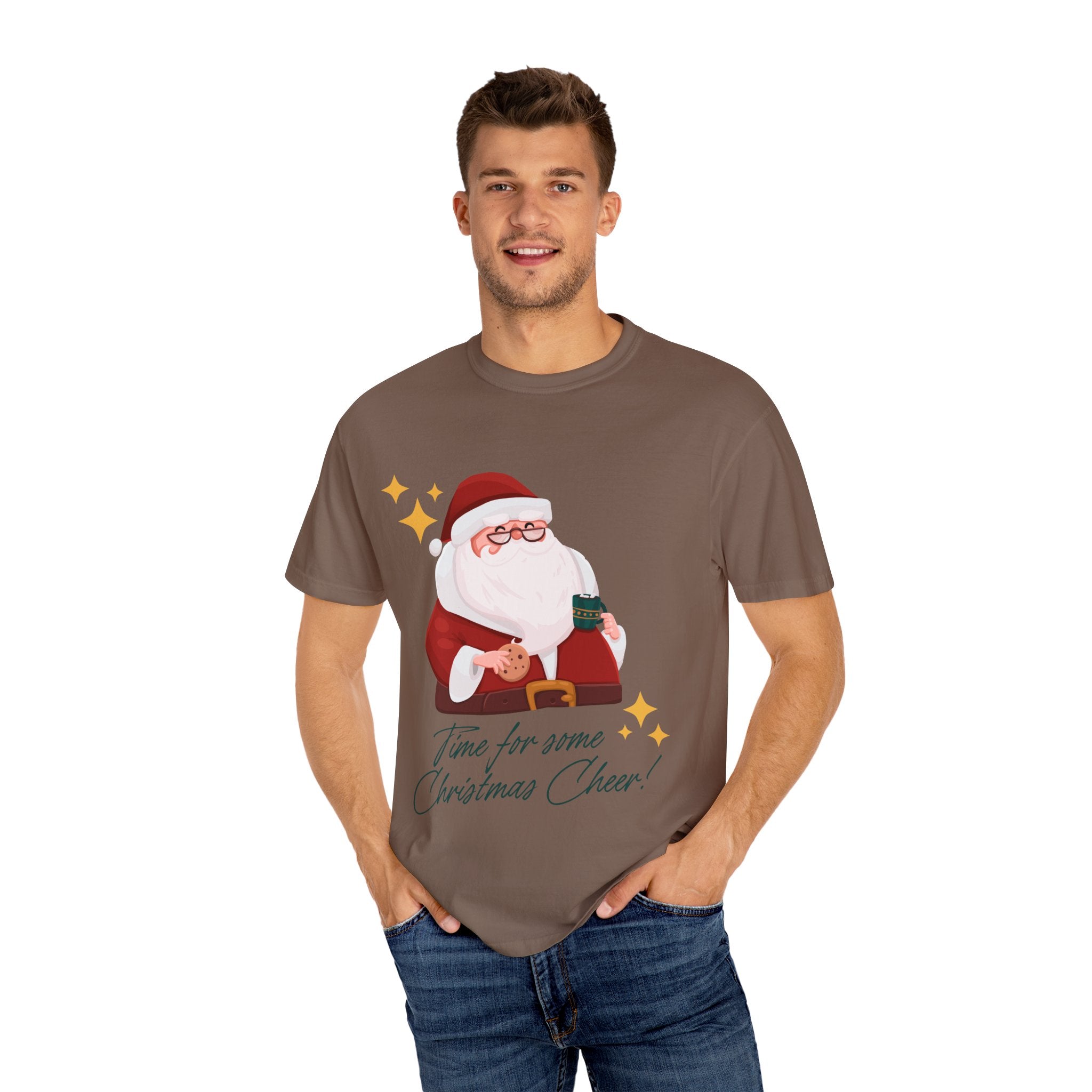 Festive Christmas T-Shirt, Holiday Apparel, Santa Graphic Tee, Unisex Christmas Gift, Seasonal Outfit, Cheerful Holiday Wear