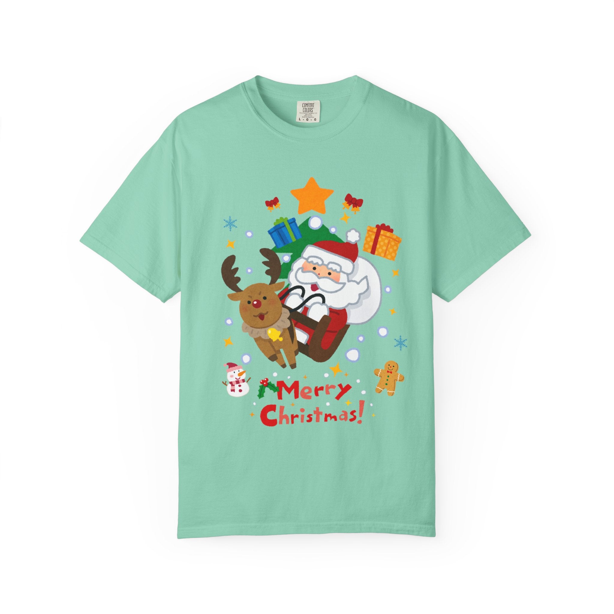 Festive Santa T-Shirt | Christmas Tee, Unisex Holiday Shirt, Merry Christmas Gift, Cute Design for Kids & Adults