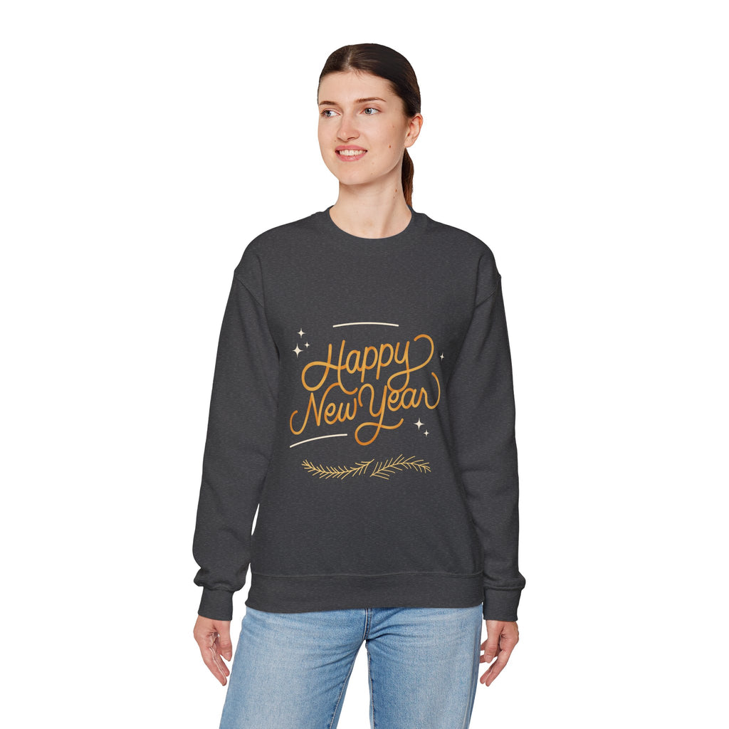 Happy New Year Unisex Crewneck Sweatshirt, Cozy Holiday Apparel, New Year Gift, Seasonal Fashion, Comfortable Sweater
