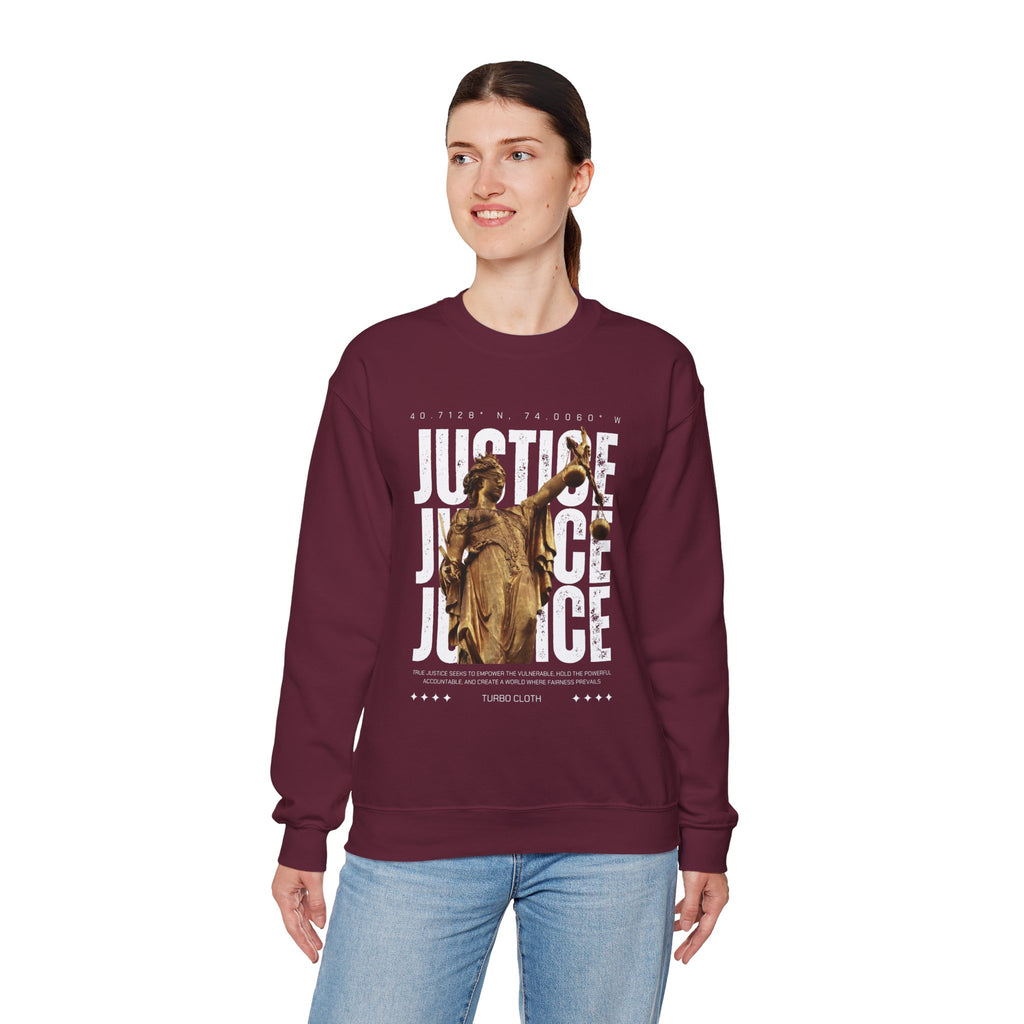 Justice-Themed Unisex Crewneck Sweatshirt | Statement Apparel for Activists, Social Justice, Casual Wear, Gifts, and Awareness