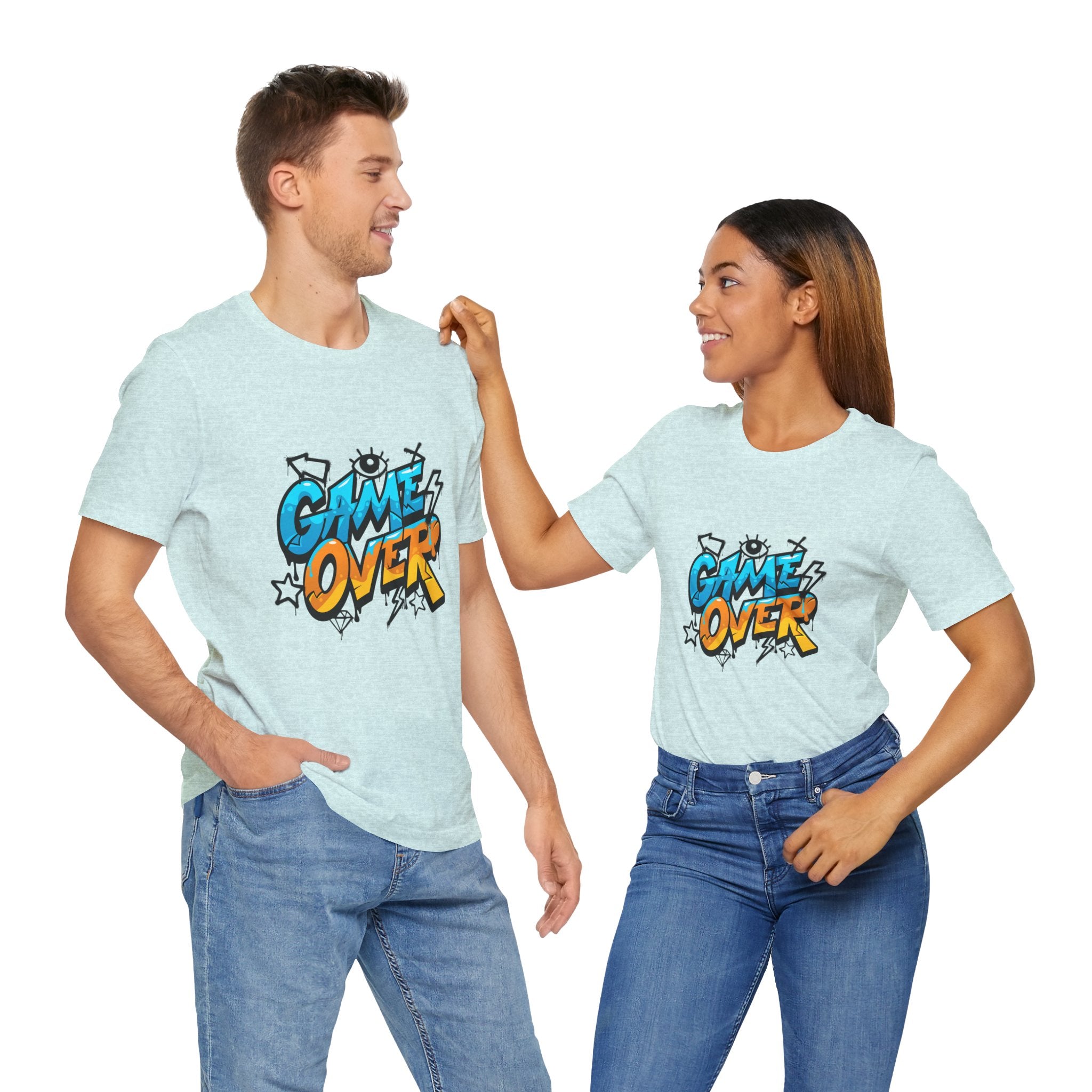 Game Over Unisex Jersey Short Sleeve Tee, Fun Graphic Tee, Gamer Gift, Casual Wear, Birthday Gift, Playful Fashion