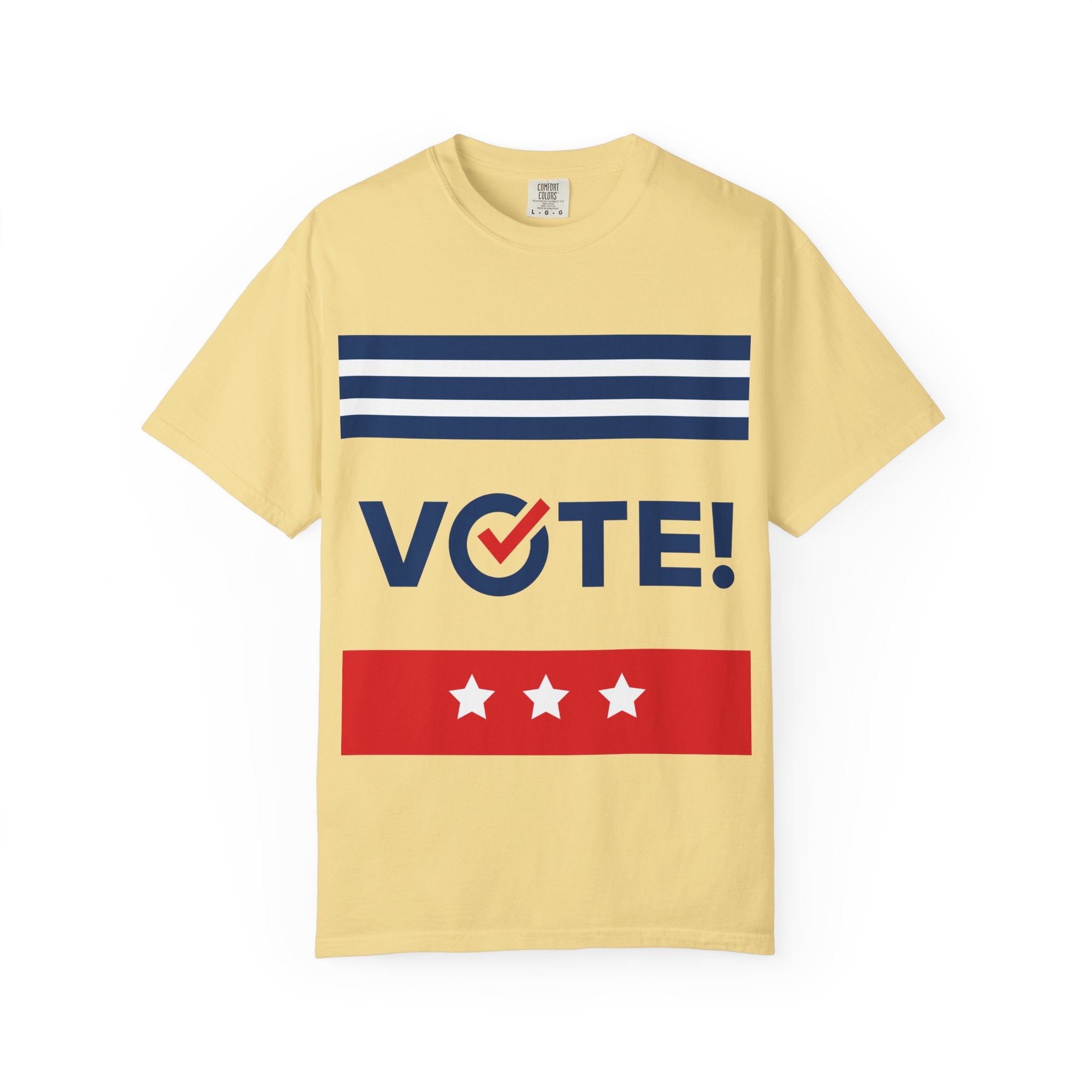 Vote! Garment-Dyed T-Shirt | Unisex Voter Apparel, Election Day Outfit, Political Statement Tee, Casual Advocacy Shirt, Gift for Activists