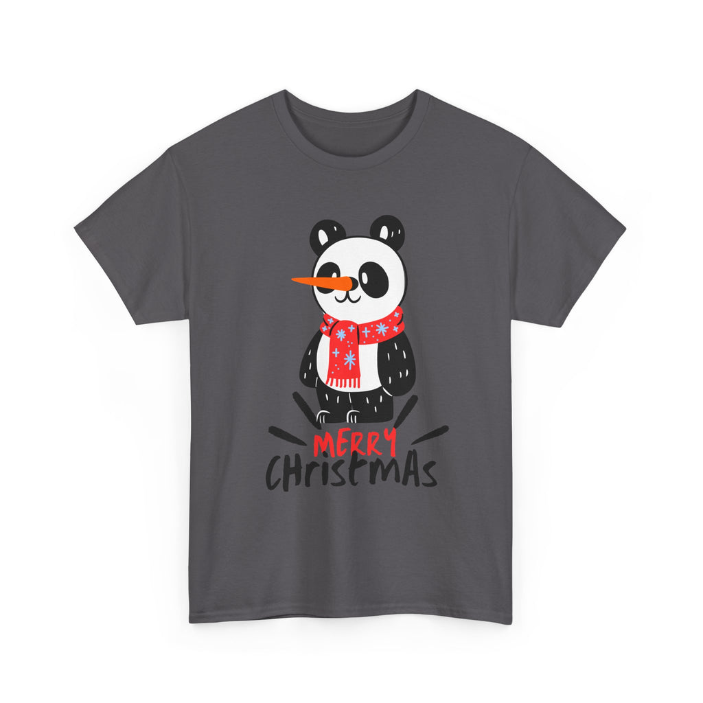 Cute Merry Christmas Panda Tee for Holiday Cheer, Unisex Cotton T-Shirt, Fun Gift for Him & Her, Christmas Apparel, Winter Gathering