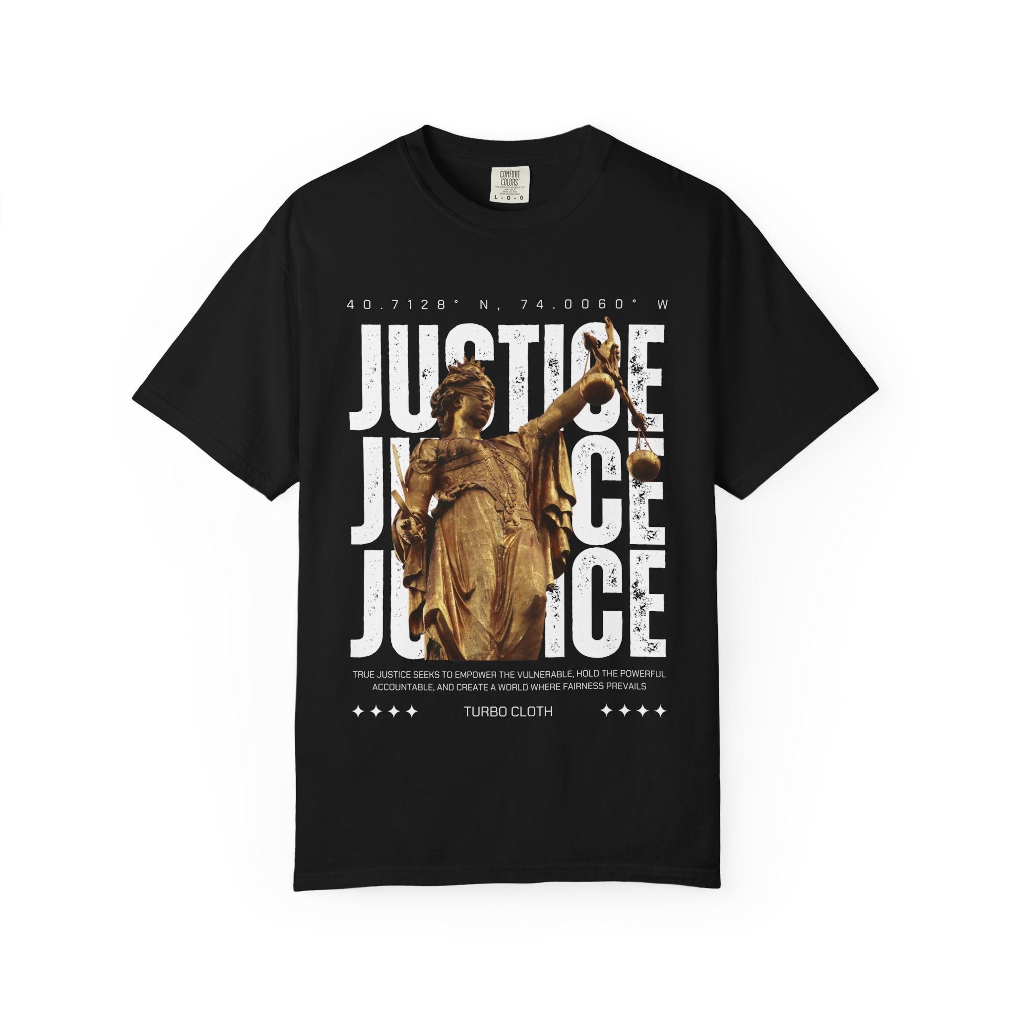 Justice Statue Unisex T-shirt, Casual Wear, Inspirational Gift, Equality Shirt, Art-Inspired Clothing, Birthday Gift, Statement Tees