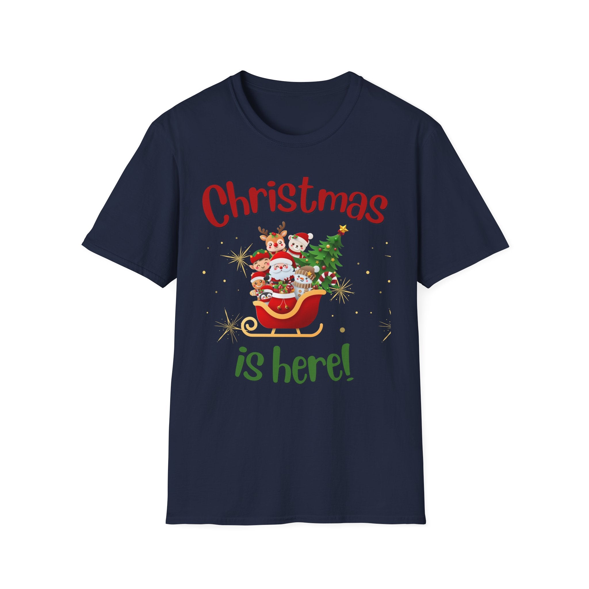 Christmas Themed Unisex Softstyle T-Shirt, Holiday Apparel, Festive Tee, Christmas Gift, Family Gatherings, Ugly Sweater Alternative