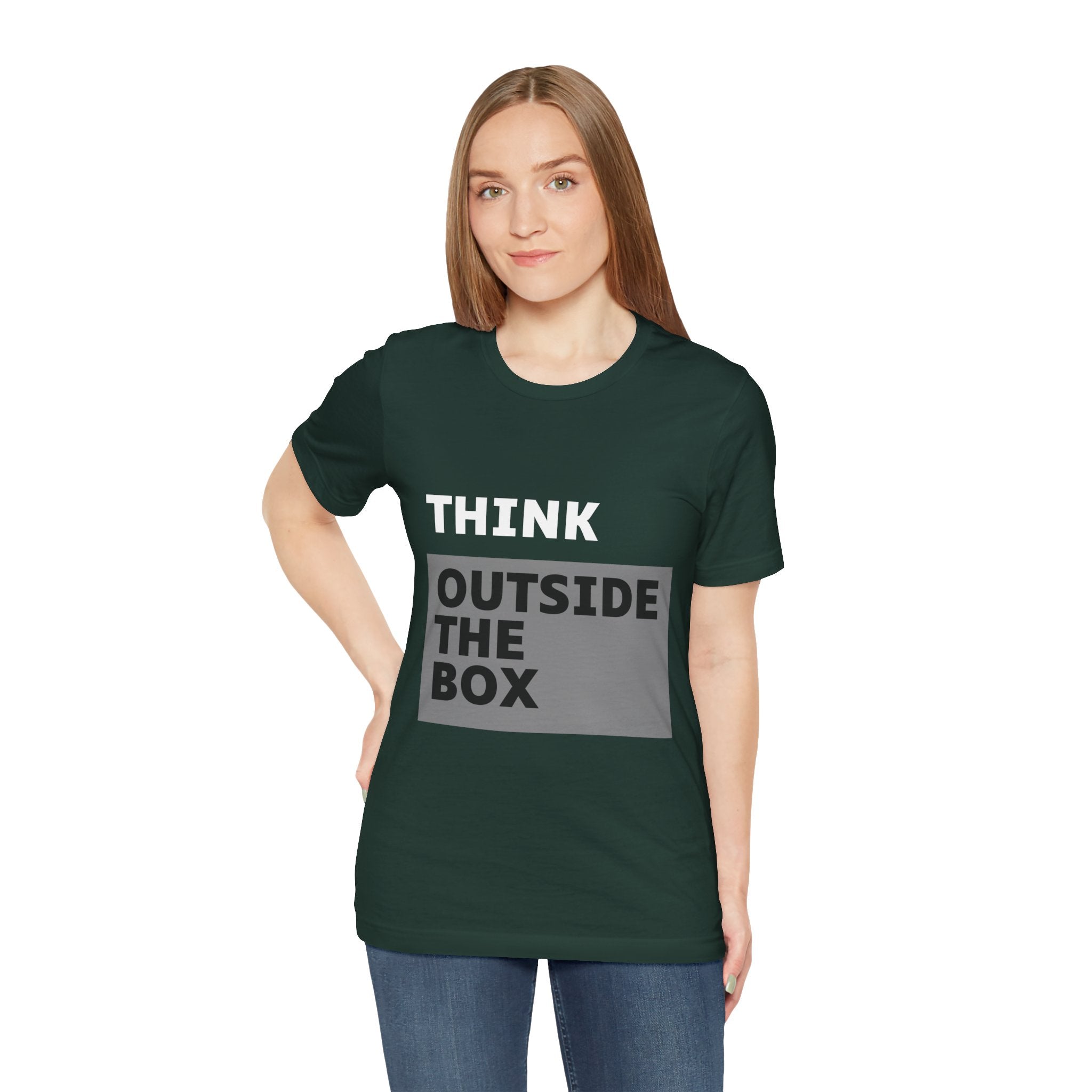 Think Outside the Box Unisex Tee, Short Sleeve T-shirt, Unique Design Shirt, Creative Tee, Unisex Graphic Tee