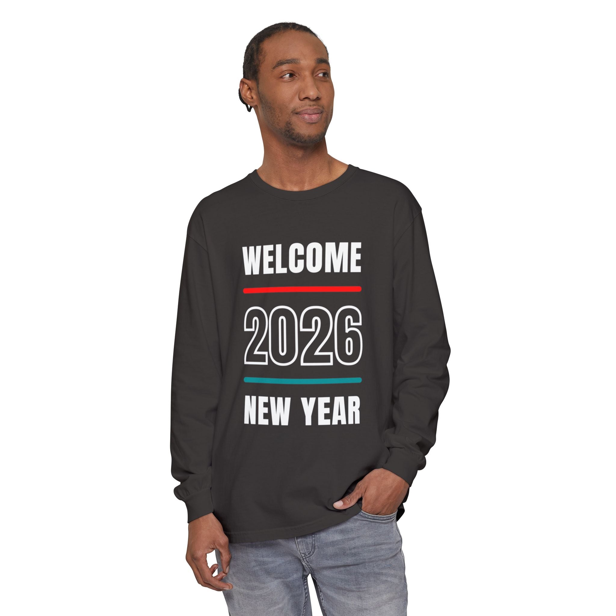 2026 New Year Long Sleeve T-Shirt | Unisex Cotton Tee for Celebration, Holiday Gift, Festive Apparel, Casual Wear