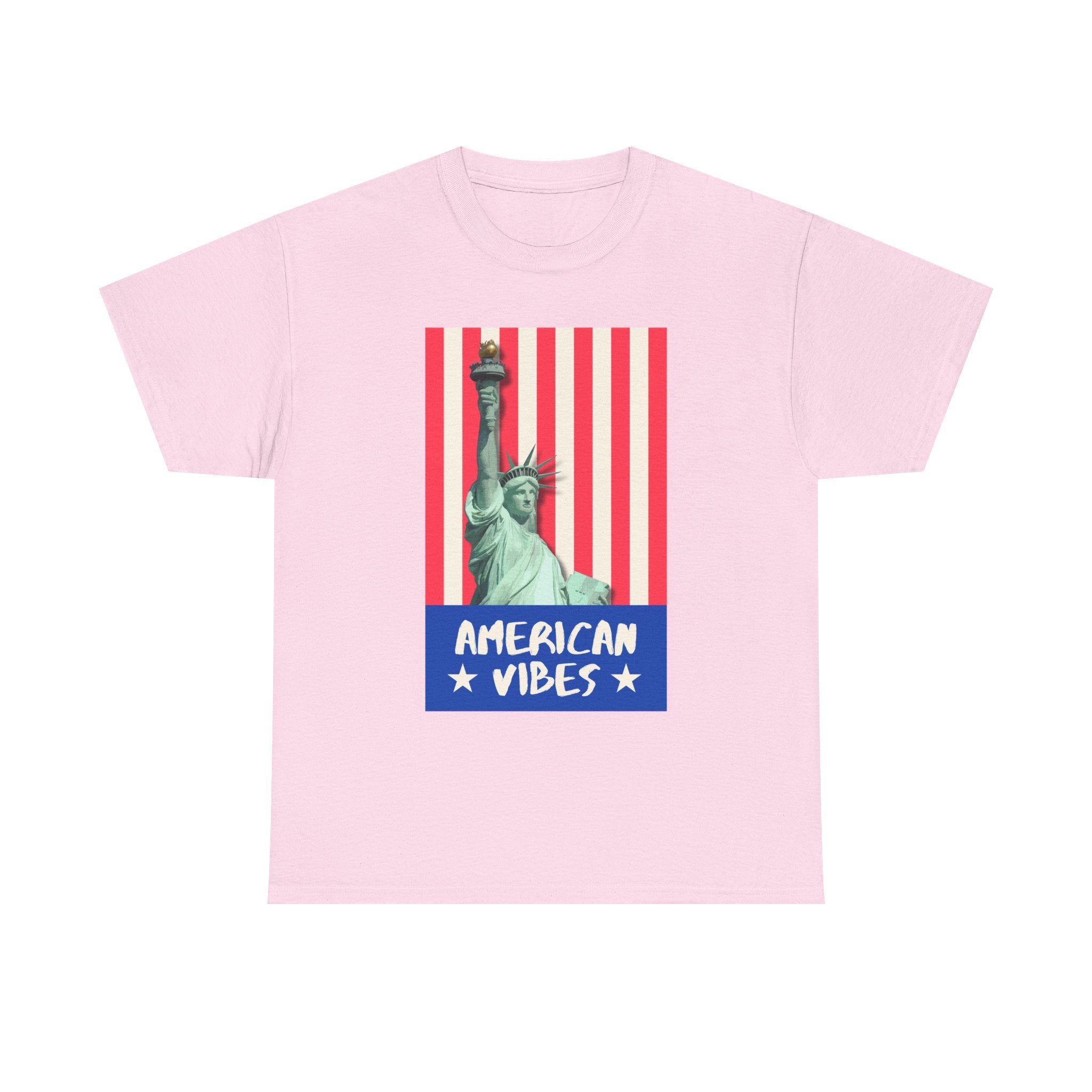 American Vibes Unisex Heavy Cotton Tee, Patriotic Shirt, Gift for Veterans, Independence Day Apparel, Summer Casual Wear
