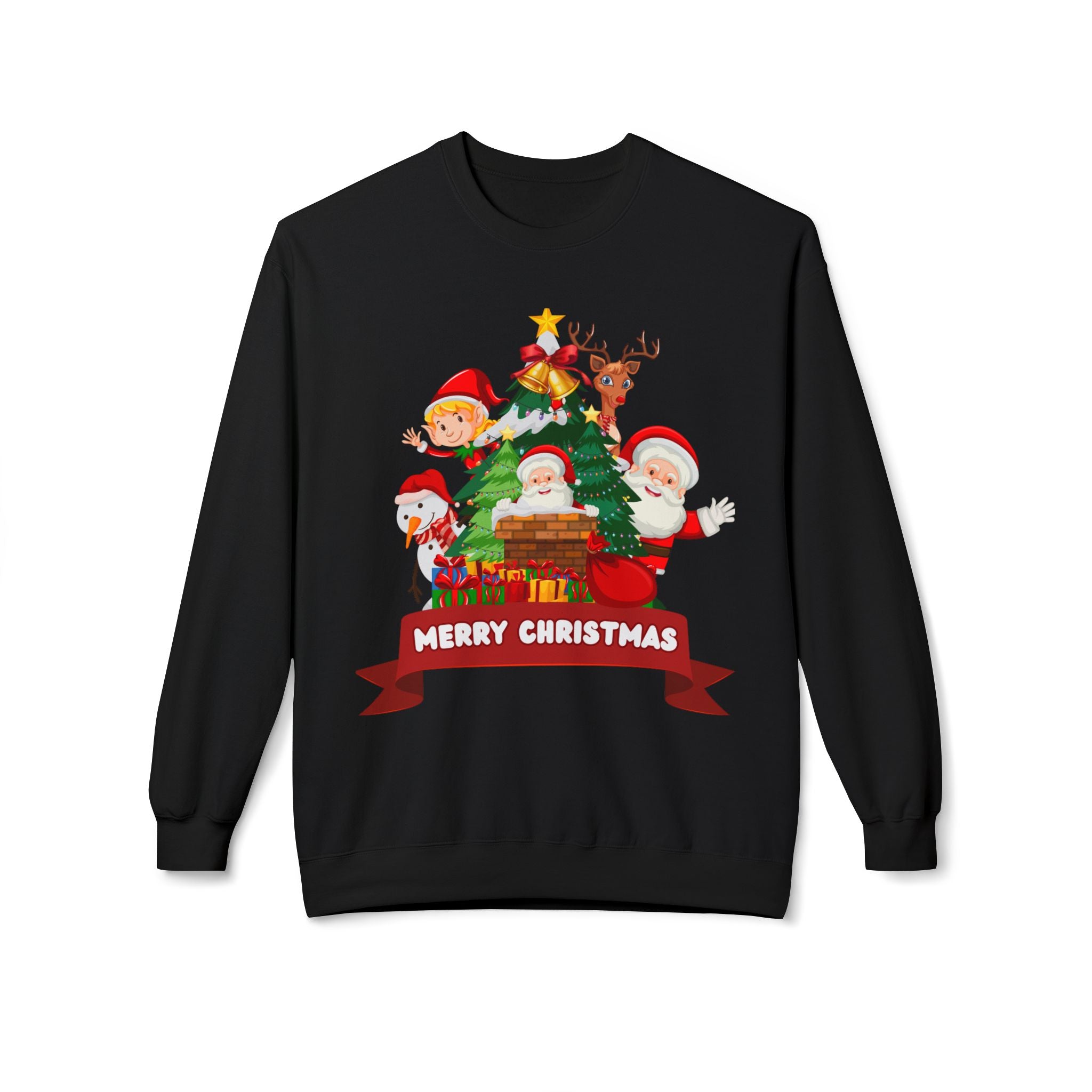 Festive Christmas Sweatshirt, Cozy Holiday Crewneck, Merry Christmas Gift, Family Matching Sweatshirt, Winter Apparel, Santa Design