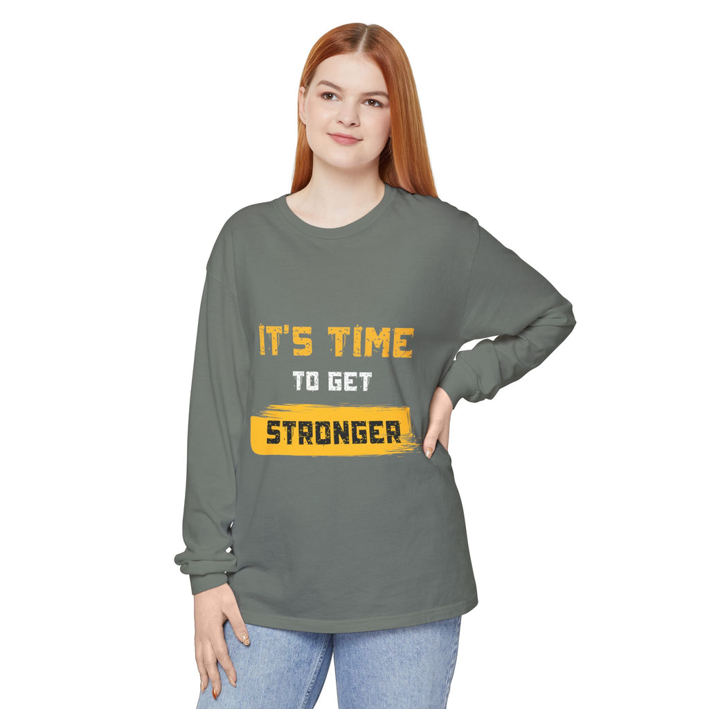 Unisex Motivational Long Sleeve Tee - 'It's Time Stronger' - Perfect Gift for Fitness Lovers, Gym Attire, Casual Wear, Inspirational [...]