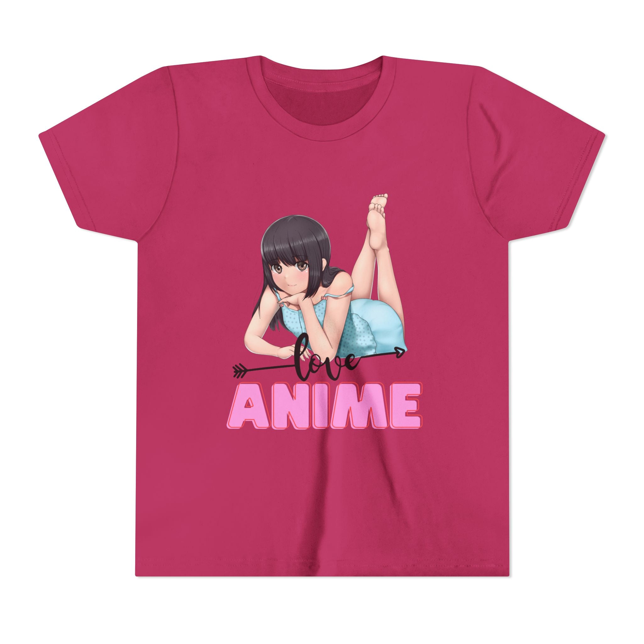 Anime Love Youth Tee, Kids' Anime Shirt, Manga Fans Gift, Cute Youth T-Shirt, Kawaii Apparel for Kids, Anime Enthusiasts Tee