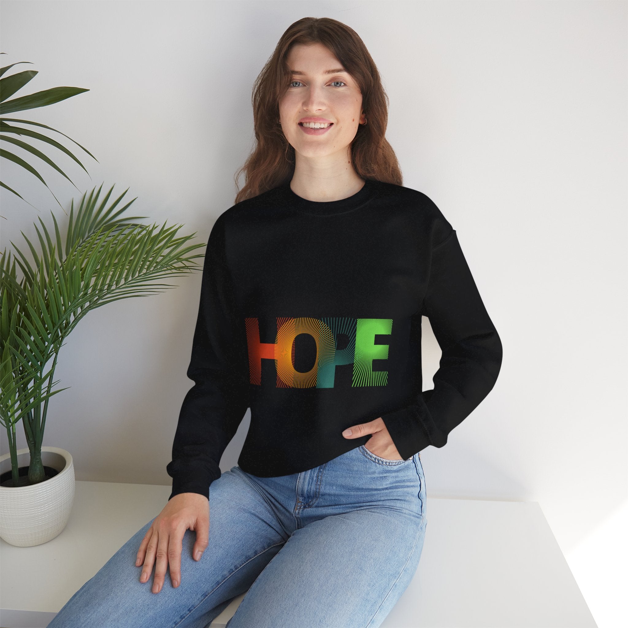 Hope Unisex Heavy Blend Crewneck Sweatshirt - Cozy Style, Perfect Gift, Motivational Apparel, Everyday Wear, Inspirational Fashion