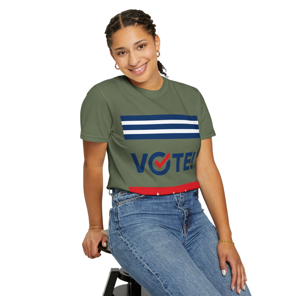 Vote! Garment-Dyed T-Shirt | Unisex Voter Apparel, Election Day Outfit, Political Statement Tee, Casual Advocacy Shirt, Gift for Activists