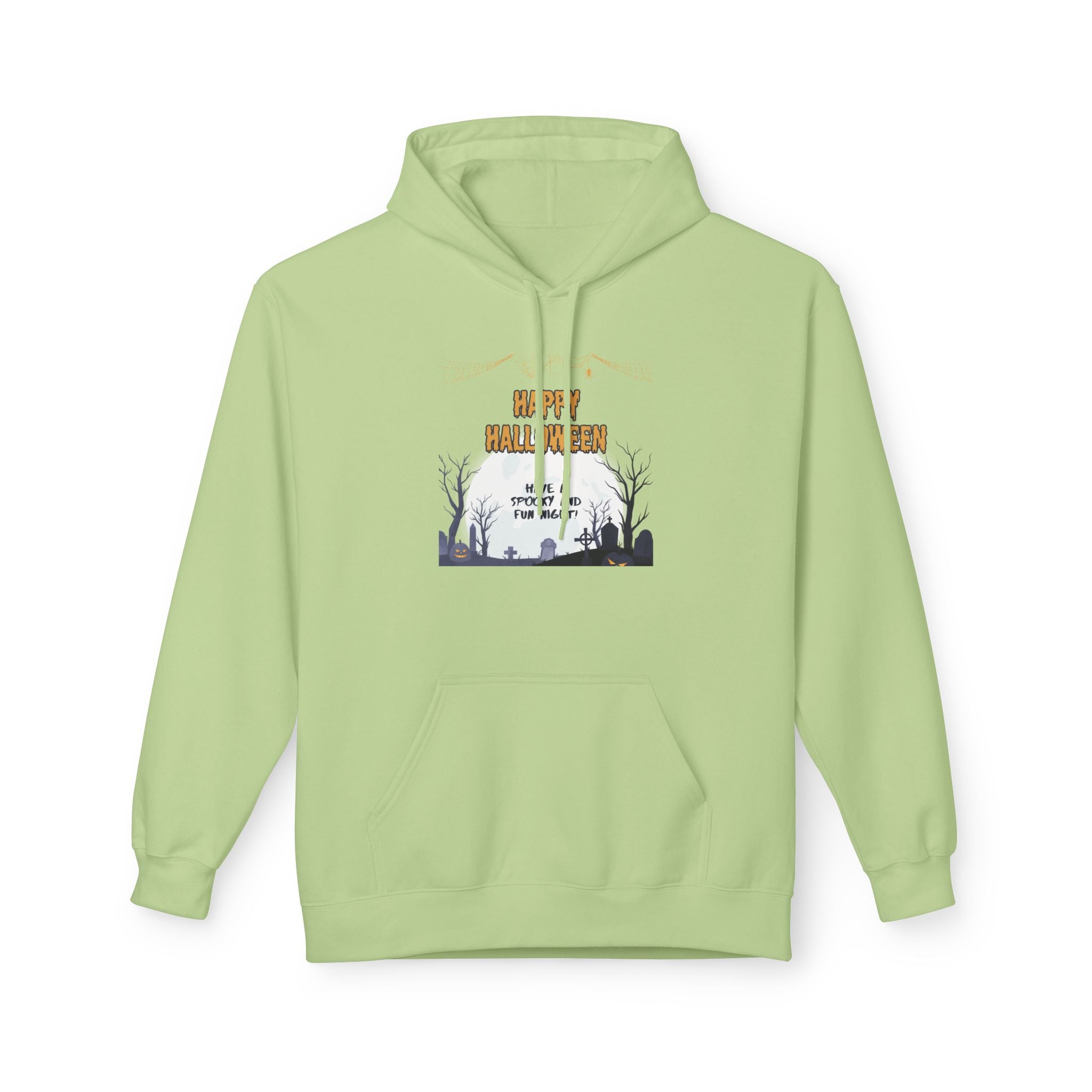 Spooky Halloween Fleece Hoodie, Unisex Softstyle Hoodie, Cozy Fall Apparel, Trick or Treat Sweater, Perfect for Halloween Parties