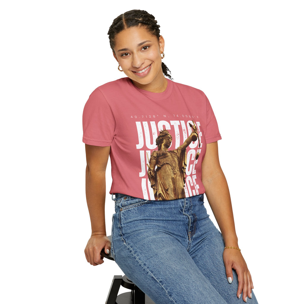 Justice Statue Unisex T-shirt, Casual Wear, Inspirational Gift, Equality Shirt, Art-Inspired Clothing, Birthday Gift, Statement Tees