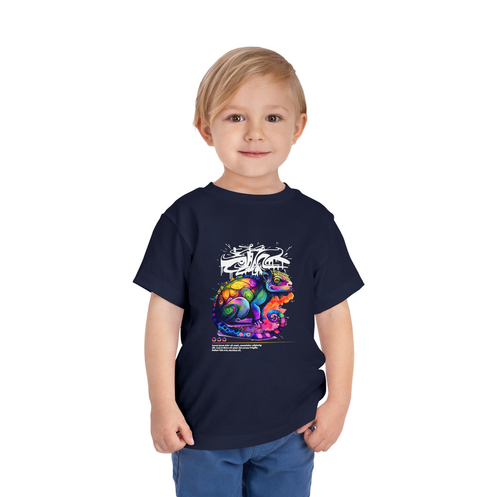 Colorful Chameleon Toddler Tee, Fun Kids Shirt, Vibrant Short Sleeve Tee, Birthday Gift, Summer Outfit, Playdate Wear