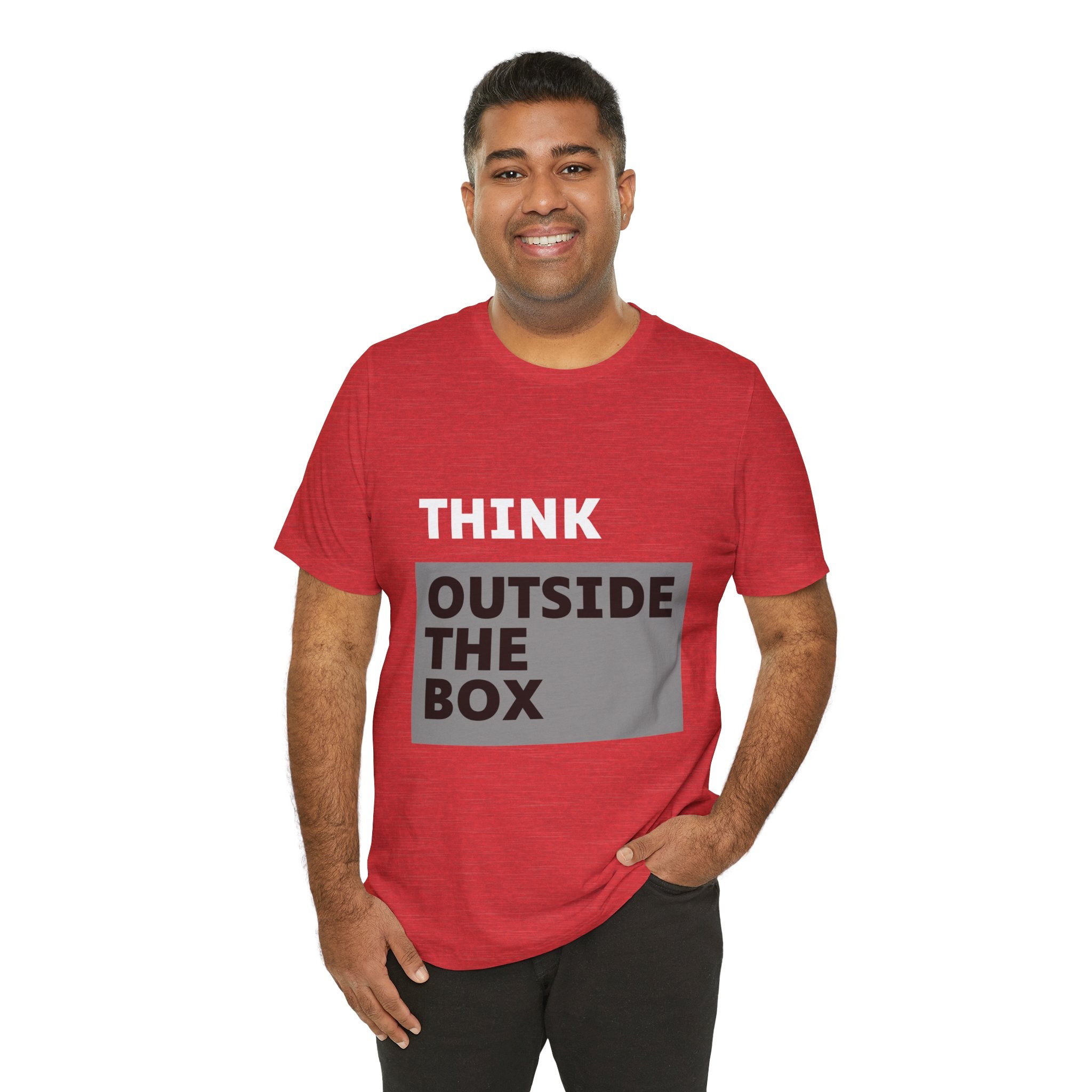 Think Outside the Box Unisex Tee, Short Sleeve T-shirt, Unique Design Shirt, Creative Tee, Unisex Graphic Tee