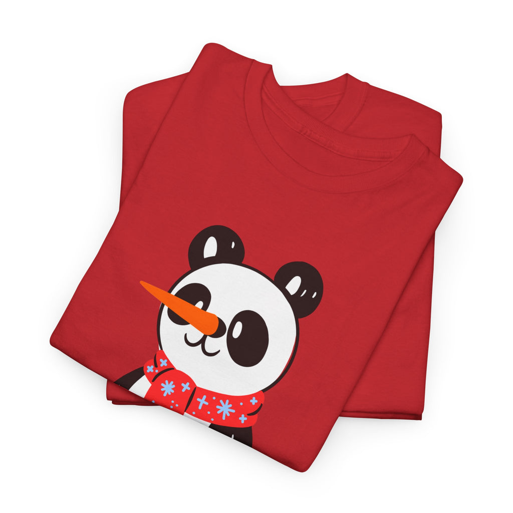 Cute Merry Christmas Panda Tee for Holiday Cheer, Unisex Cotton T-Shirt, Fun Gift for Him & Her, Christmas Apparel, Winter Gathering