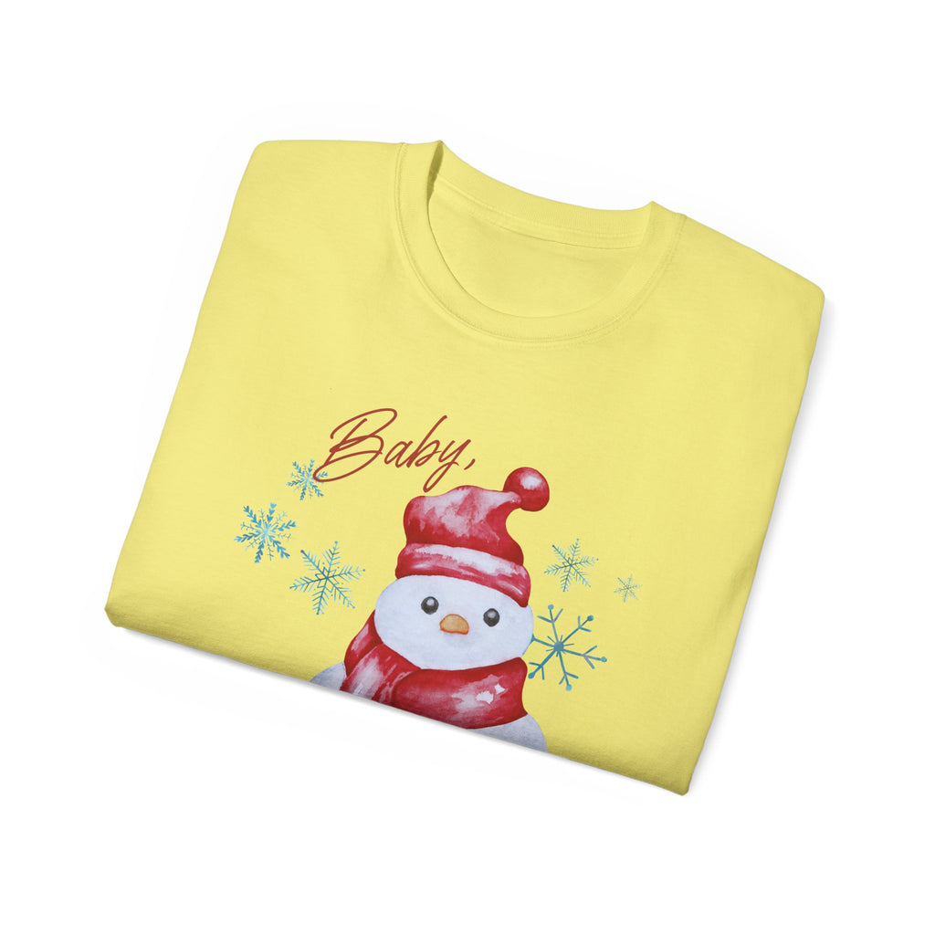 Winter Wonderland Snowman Tee, Unisex Cotton T-Shirt for Holiday Cheer, Christmas Party, Gift, Cozy Winter Apparel