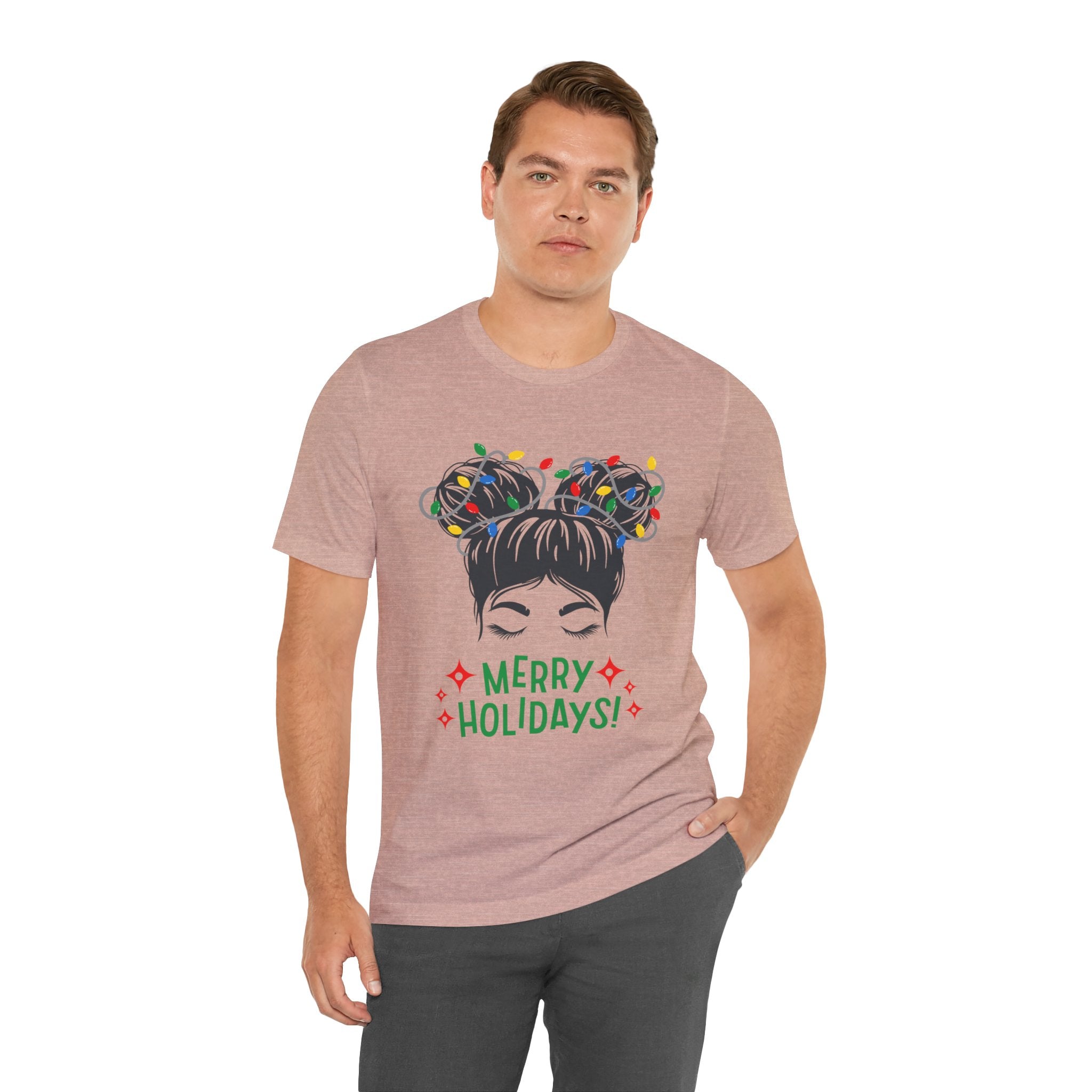 Festive Holiday Tee - Merry Holidays Graphic, Unisex Jersey Short Sleeve Shirt, Christmas Apparel, Seasonal Gift, Cozy Vibes