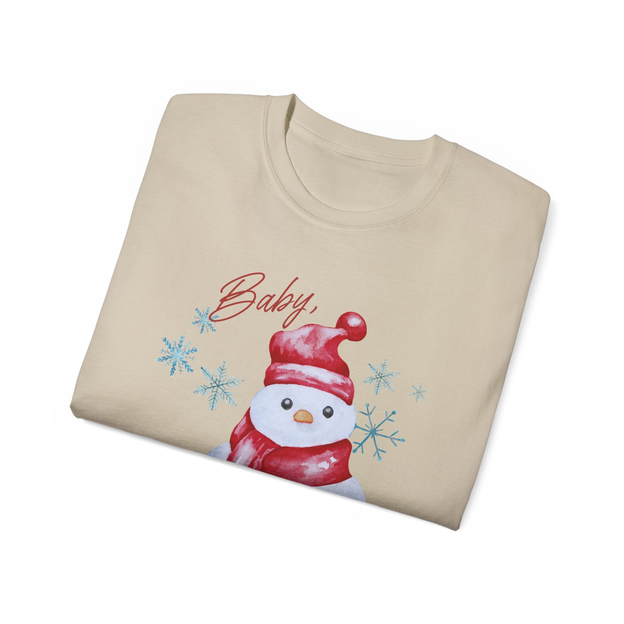 Winter Wonderland Snowman Tee, Unisex Cotton T-Shirt for Holiday Cheer, Christmas Party, Gift, Cozy Winter Apparel
