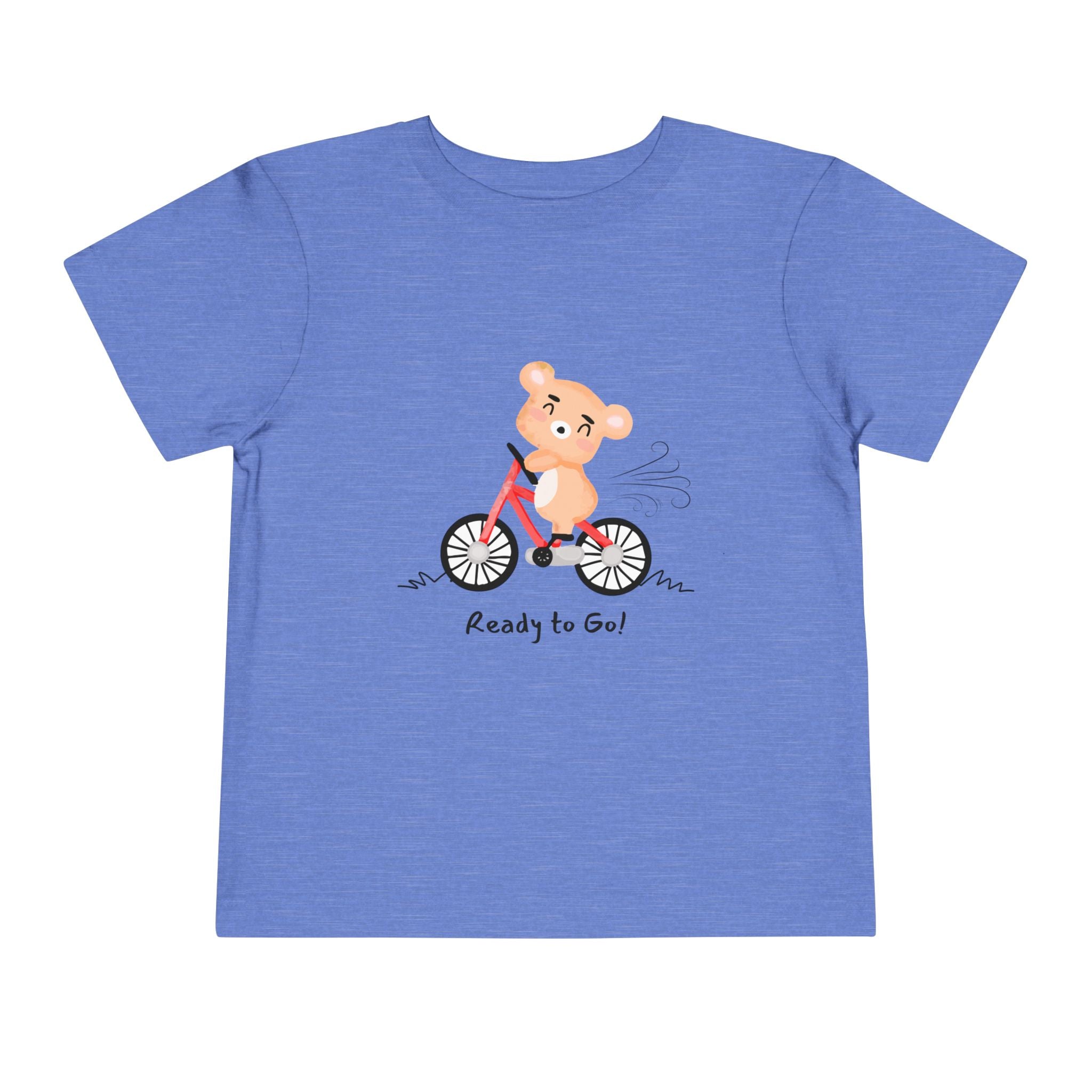 Cute Toddler Short Sleeve Tee - "Ready to Go!" Kids Shirt, Summer Outfit, Playful Apparel, Gift for Kids, Bicycle Design
