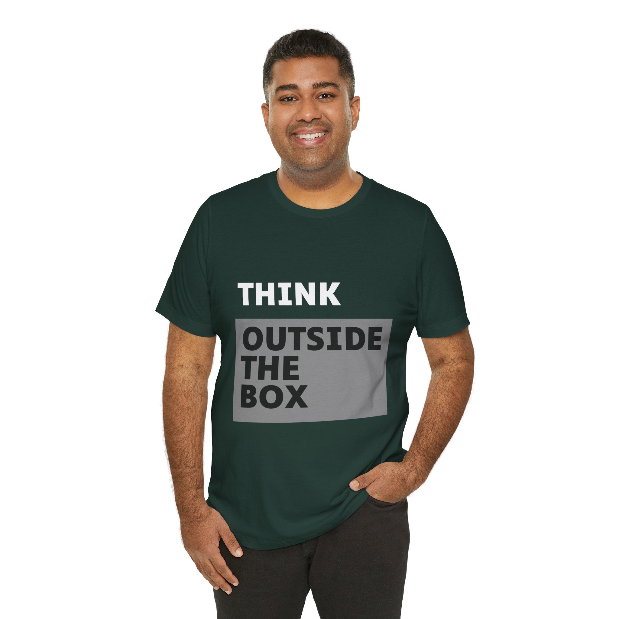 Think Outside the Box Unisex Tee, Short Sleeve T-shirt, Unique Design Shirt, Creative Tee, Unisex Graphic Tee