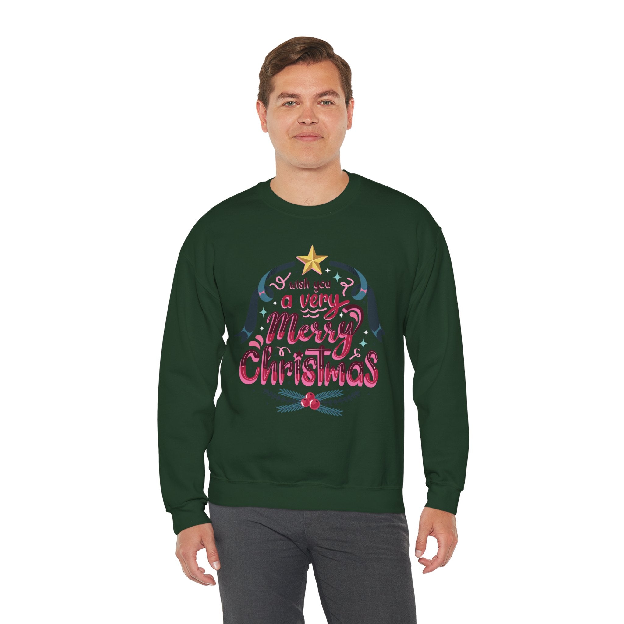 Merry Christmas Sweatshirt, Cozy Holiday Apparel, Unisex Christmas Gift, Festive Crewneck, Winter Wardrobe Essential