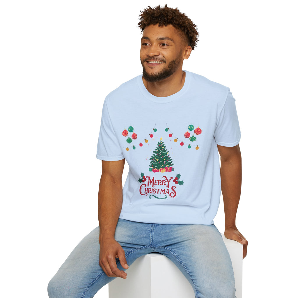 Merry Christmas Unisex T-Shirt, Festive Tee, Holiday Apparel, Winter Gift, Cozy Christmas Style, Unisex Softstyle Shirt
