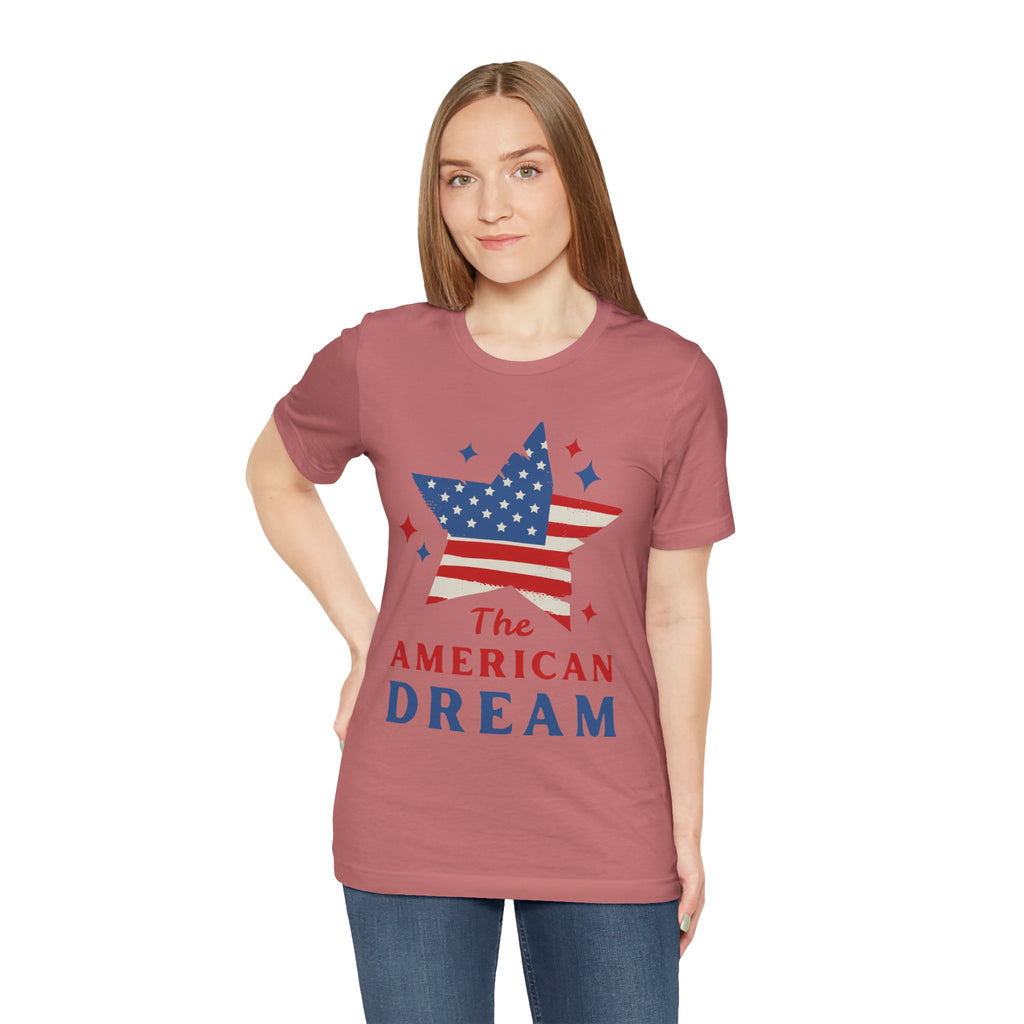 Patriotic T-Shirt, Independence Day Tee, American Dream Shirt, 4th of July Outfit, Stars and Stripes Tee Shirt